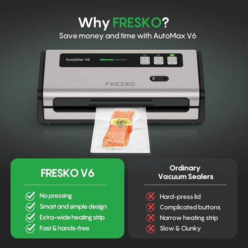 Food Vacuum Sealer with Automatic Bag Detection & Built (Silver / Large)