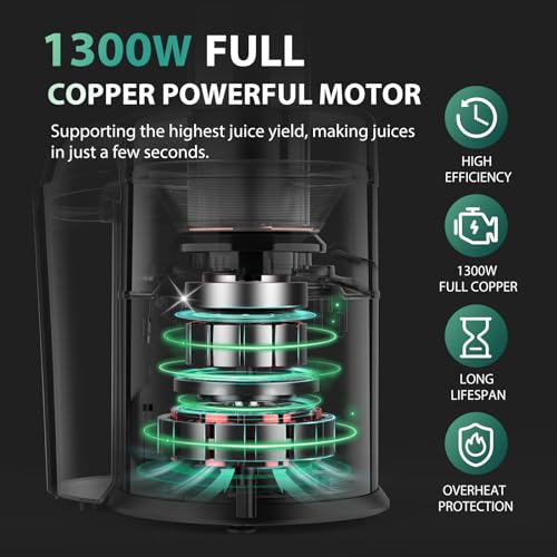 1300W Centrifugal Juicer Machine with 3" Wide Chute (Silver)