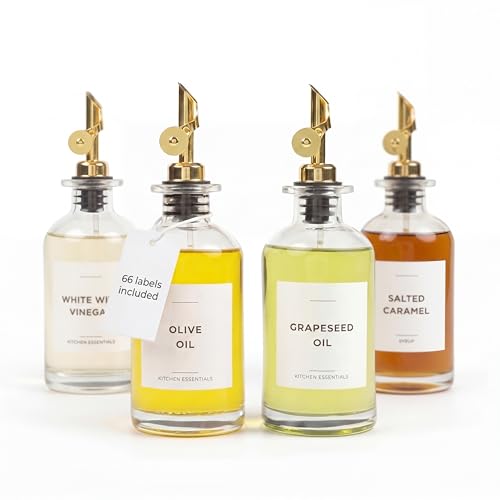 Oil Dispenser for Kitchen (11.8 fl oz (4-Pack) / Gold)