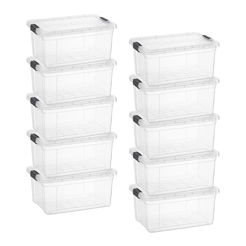 6.6 Quart Clear Plastic Storage Boxes with Lids (6.6 Quart)
