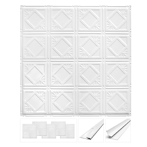 Tin Backsplash [5 (Pattern #19 / Bright White Satin)