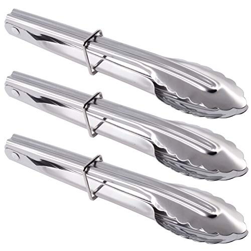 Mini Stainless Steel Serving Tongs Small Tongs Set (7" 7" 7")