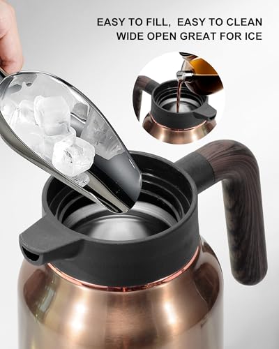 Carafes for Hot Liquids 70 oz (67.6 Ounces / Gold)
