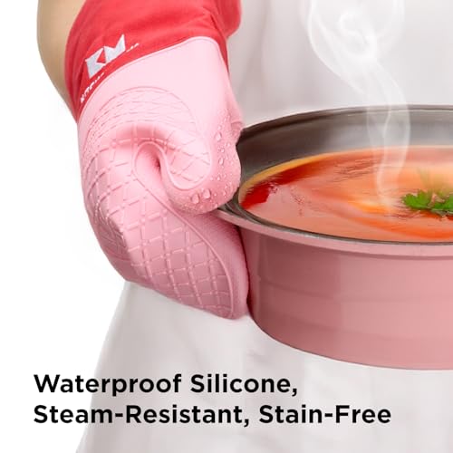 UltraShield Silicone Oven Mitts (Red / Standard)