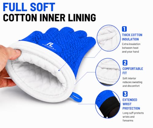 Silicone Oven Gloves (Blue)