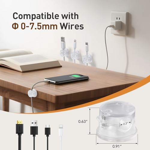 8 Pack Magnetic Cable Clips (8 Count)