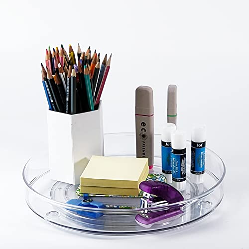 4 Pack Lazy Susan 9.2" Inch Turntable Organizer Pantry Organization and Storage Container Bins Spice Rack Cabinet Rotating Condiment for Pantry Kitchen Vanity Bathroom Jewelry Holder Clear (9.25 inch 4Pack)