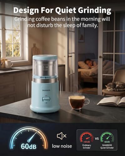 Quiet Coffee Grinder Electric (Blue / 2 BOWL)