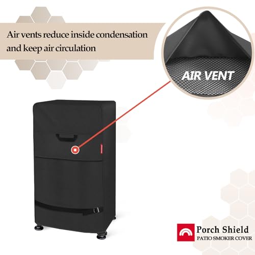 40 inch Outdoor Smoker Cover 26W x 23D x 43H inch (26"W x 23"D x 43"H / Black)