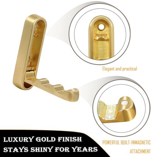 2 Pack Foldable Gold Wall Hooks