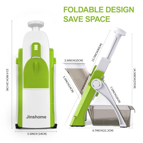 Upgraded Mandoline Slicer for Kitchen &Safe Vegetable Chopper 5 in 1 & Adjustable Mandoline Slicer
