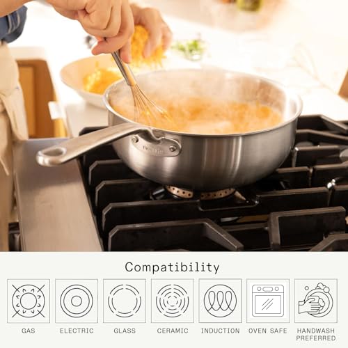 Cookware 5 Quart Stainless Steel Saucier Pan (5 QT)