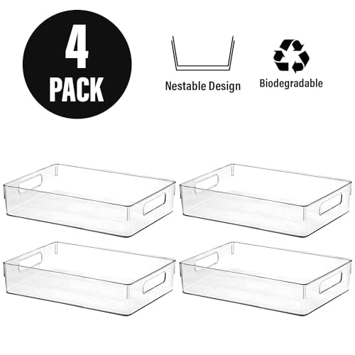 Clear Plastic Storage Bins (10.8 X 7.9 X 3.4)