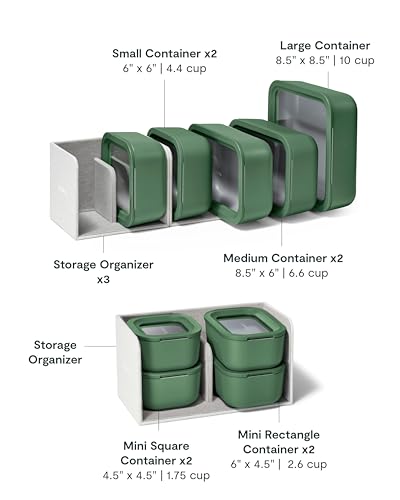 22 Piece Glass Food Storage Set (Sage / Food Storage Set (22x))