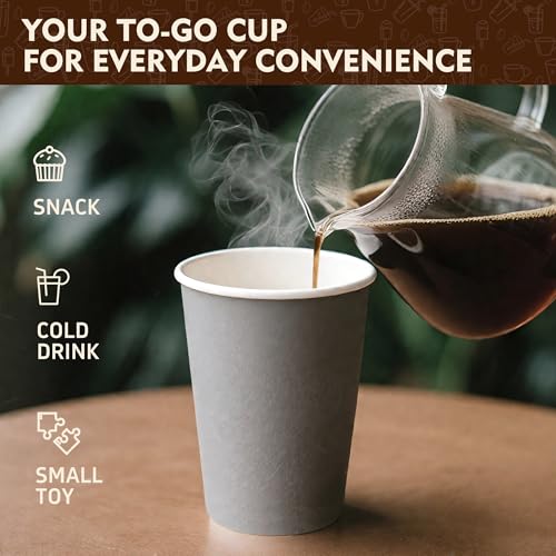 16 oz Coffee Cups with Lids (Gray / 16 oz)