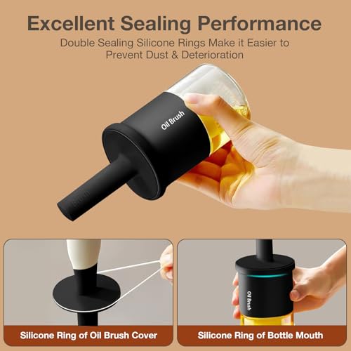 Oil Dispenser with Brush (07_2Pcs Black&Green)