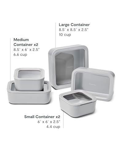 13 Piece Glass Food Storage Container Set (Gray / Food Storage Set (13x))