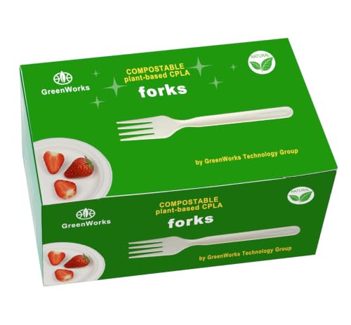 Heavy duty Compostable Forks (100 Count (Pack of 1) / Forks)