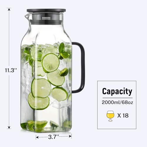 2 Quart 2 Liter 68 oz (Black / 68 Ounces)