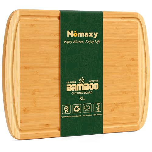 Extra Large Bamboo Cutting Boards for Kitchen (Two-Tone / 18"L x 12.5"W)