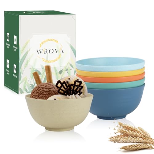 Unbreakable Wheat Straw Bowls for Kids (10 oz / Yellow,Orange,Blue,Green,Beige,Navy Blue)