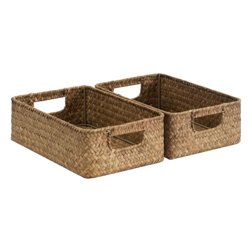 Wicker Baskets for Storage (Natural (Seagrass) / 2x 11¼"L x 7½"W x 3½"H)