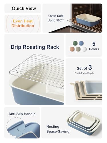 Ceramic Casserole Dishes for Oven with 304 Racks