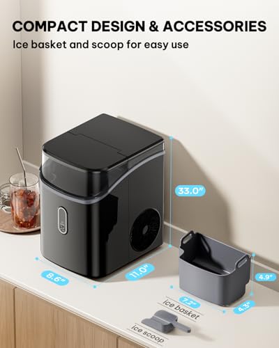 Nugget Ice Makers Countertop (Black / 33 lbs)