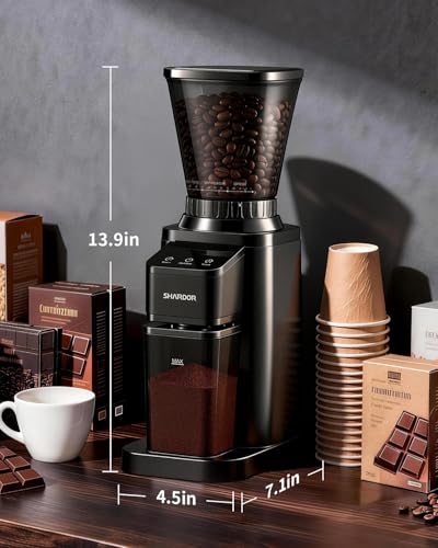 Conical Burr Coffee Bean Grinder (Black)