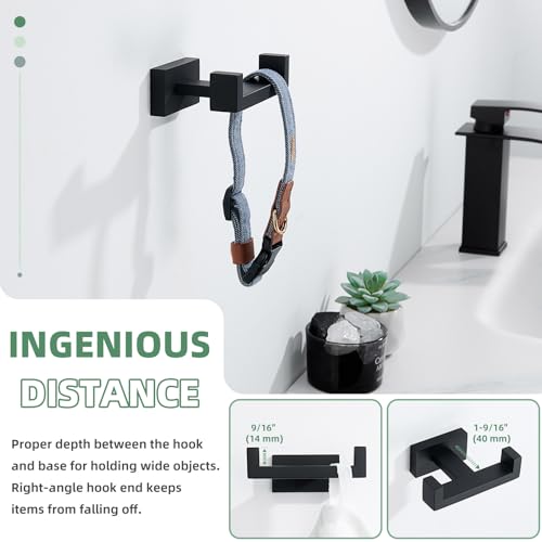 Double Towel Hook (Matte Black)