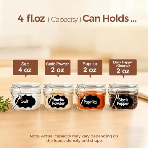 Small Mason Glass Jars with Airtight Lids 4 oz 6 Pack Pantry (6 Count)