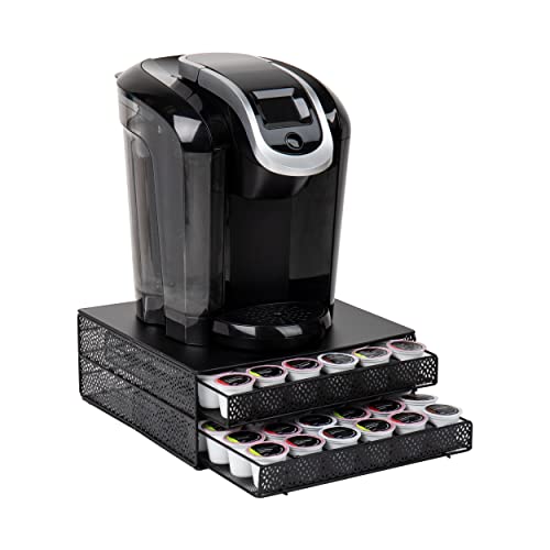 2 Drawer Coffee Pod Organizer with Removable Dividers (Square 72 Capacity)