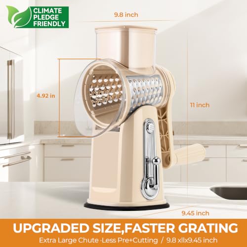 Rotary Cheese Grater 5 Blades (Beige)