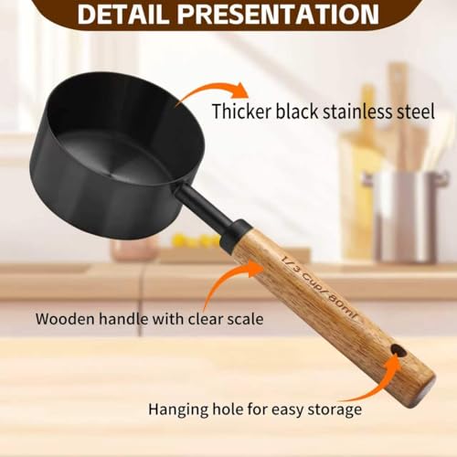 Black Measuring Cups and Spoons Set (Black)
