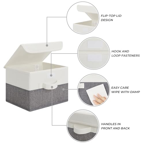 Memory Keepsake Storage Box (White/Gray / Small-2 Pack)