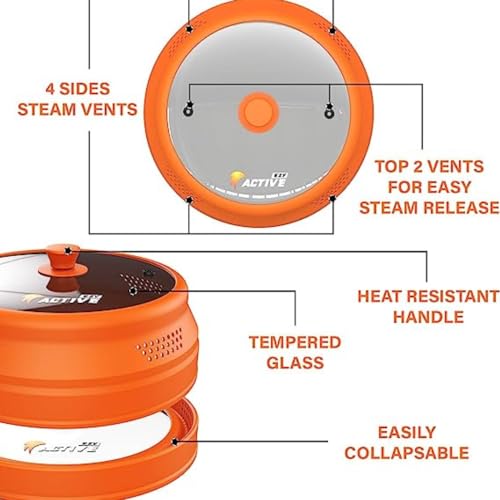 Collapsible Microwave Cover for Food (Orange)