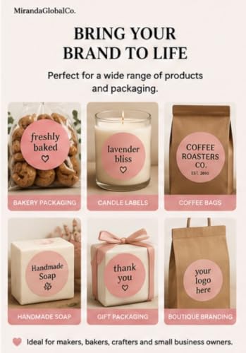 2.5 inch Pink Round Thermal Sticker Roll (Pink)