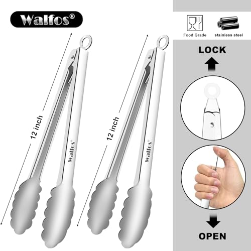 tongs for cooking (12in+12in / All Metal)