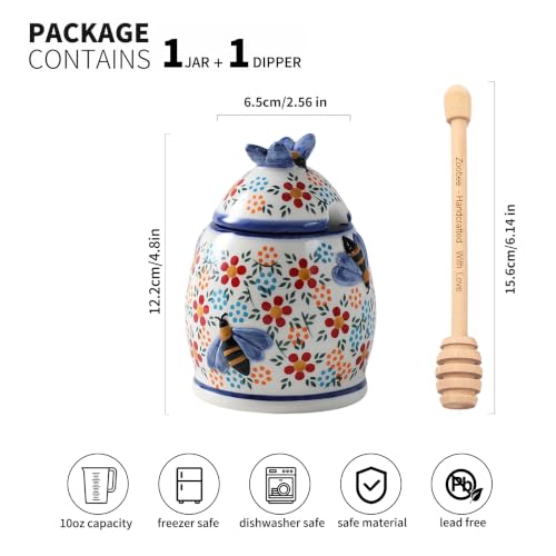 10oz Spring Delight Handmade Ceramic Honey Jar (Spring Delight)