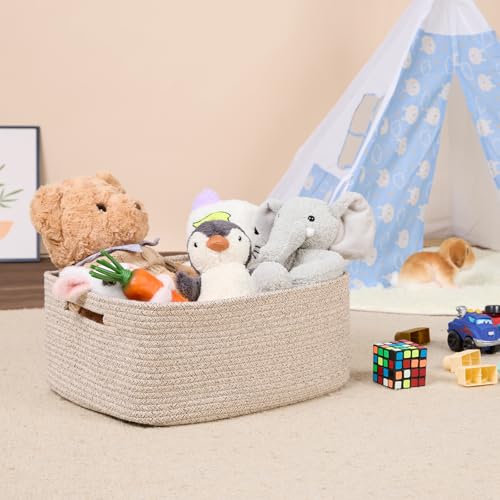 Large Storage Baskets for Shelves (2pcs-L17×W13×H7.5" / Natural)