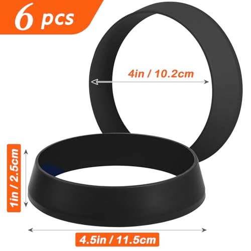 6 Pack 4 Inch English Muffin Rings (Black-4.0)