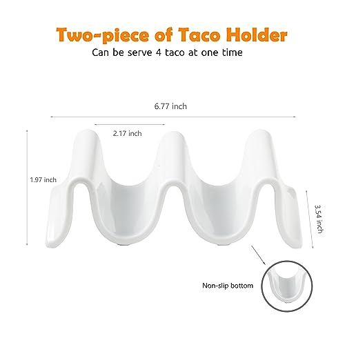 Taco Holder Porcelain Taco Tray with Handles (Medium)