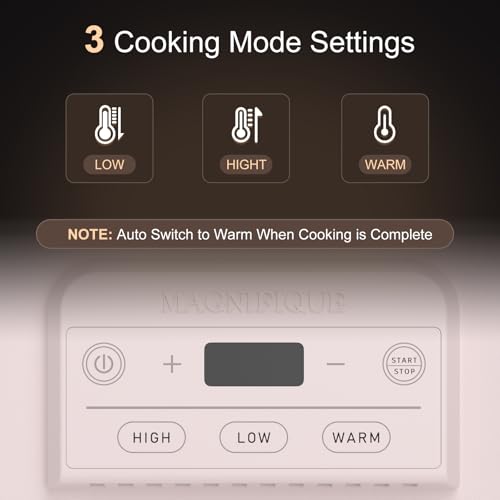 4 Quart Casserole Programmable Slow Cooker with Ceramic Baking Dish (Pink)