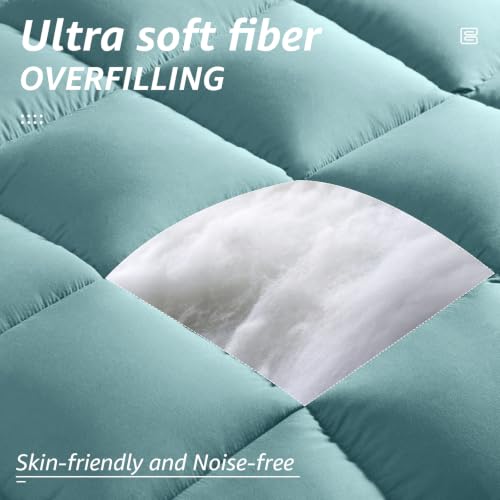 All Season California King Size Bed Comforter (Turquoise / Cal King（96*104）)