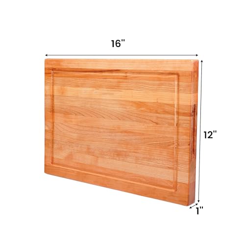 Solid Cherry Wood Cutting Board for Kitchen (Solid Cherry(1" Thick))