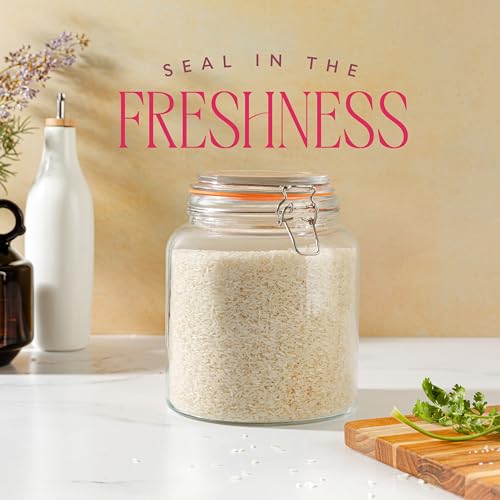 Half Gallon Glass Large Mason Jars with Airtight Lid (1/2 Gallon)