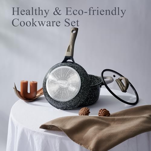 22 Piece Ceramic Cookware Set (Midnight Black)