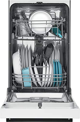 18 in. ADA Compact Front Control Dishwasher in White with Dual Spray Arms (White / Dishwasher Only)