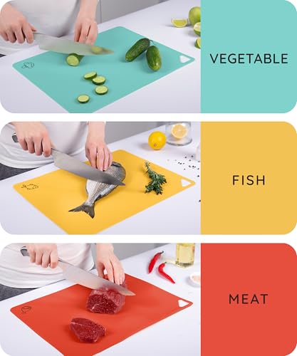 Cutting Board Alternative for Kitchen (Red / Mint / Yellow / 15"L x 12"W)