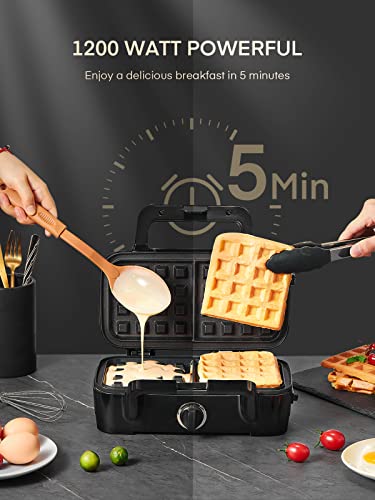 Waffle Maker 3 in 1 with Removable Non
